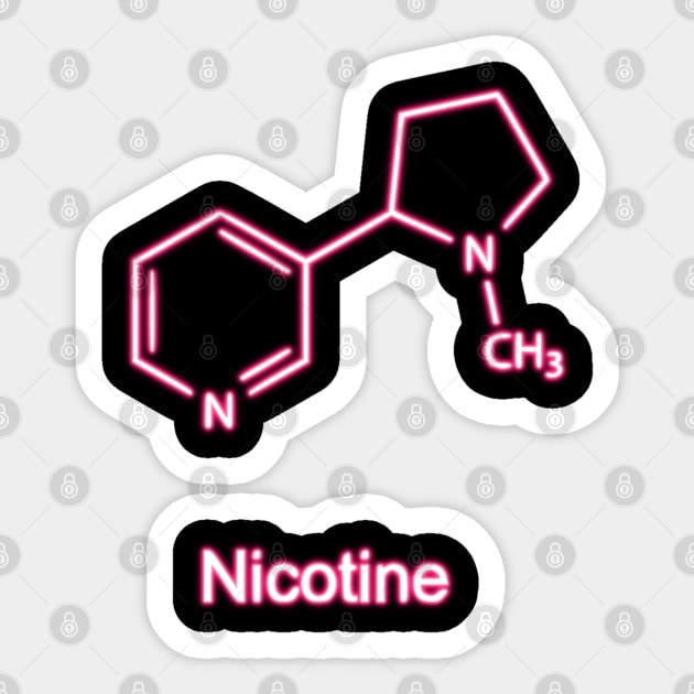 Nicotine molecule Sticker by la chataigne qui vole ⭐⭐⭐⭐⭐